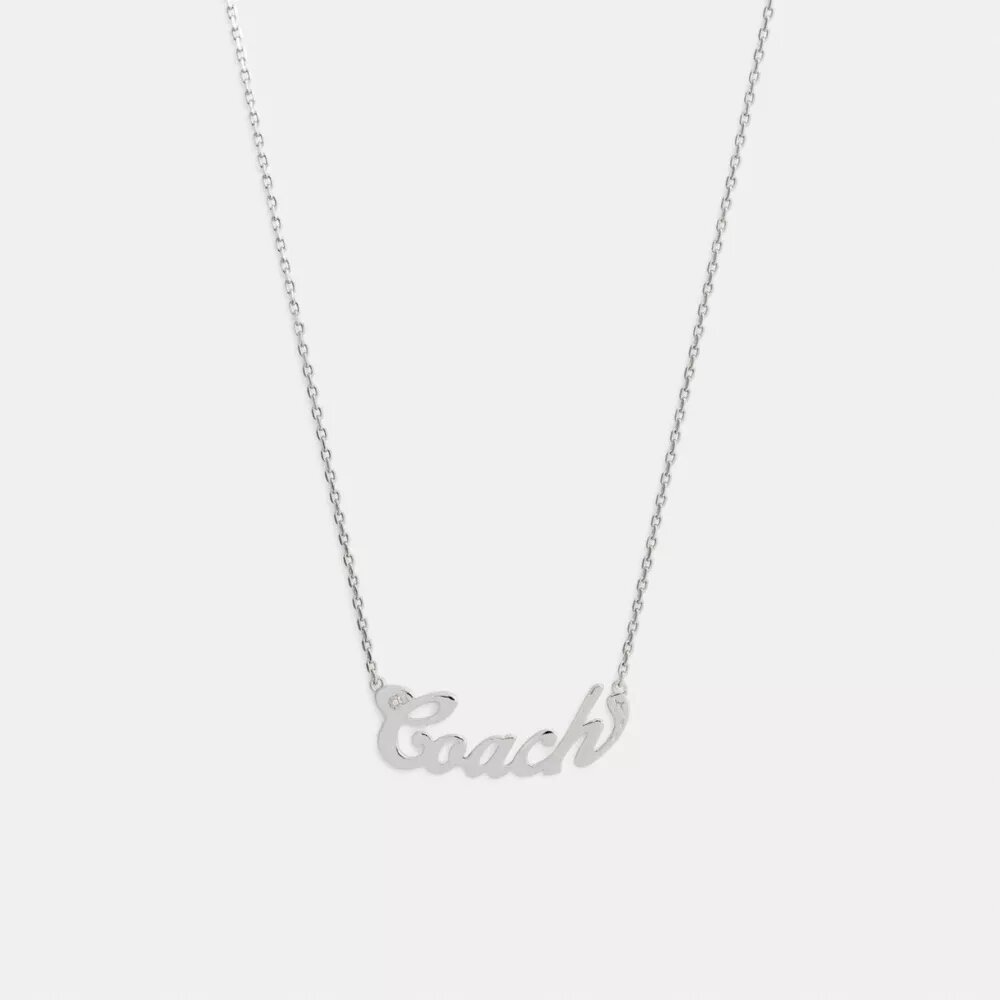 Coach Script-ketting met naamplaatje