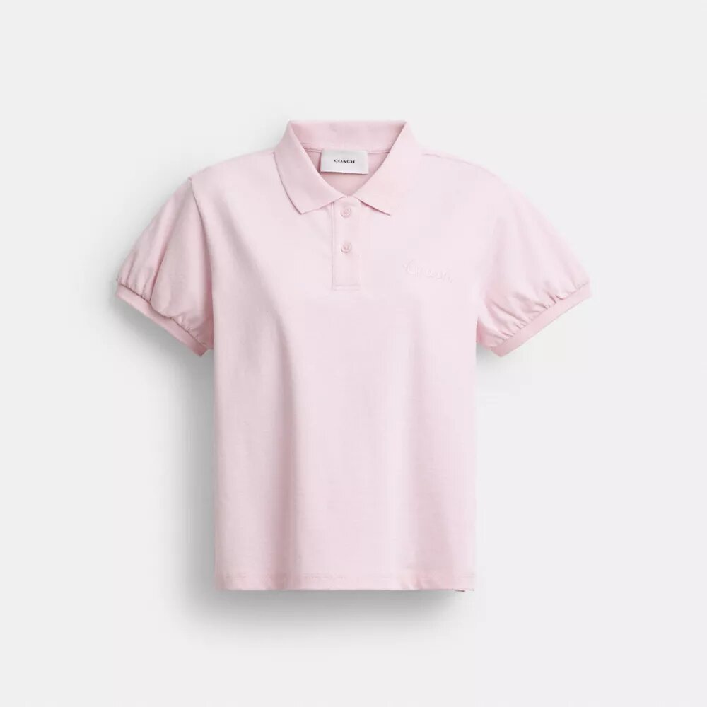 Coach Script-poloshirt met gekrompen pasvorm van biologisch katoen
