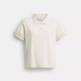 Coach Script-poloshirt met gekrompen pasvorm van biologisch katoen