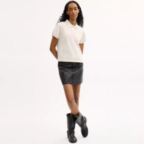 Coach Script-poloshirt met gekrompen pasvorm van biologisch katoen