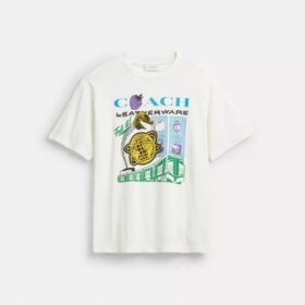 Collage Train T-shirt met relaxte pasvorm van biologisch katoen