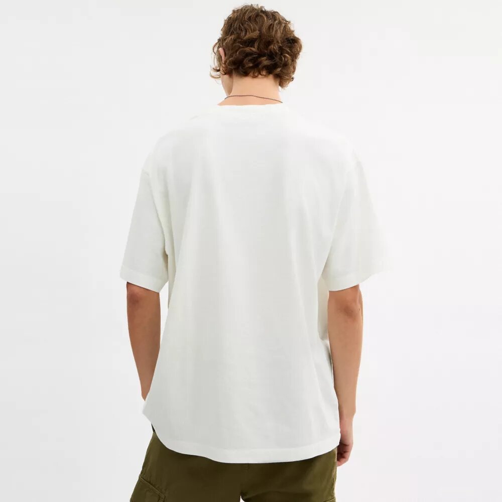 Collage Train T-shirt met relaxte pasvorm van biologisch katoen