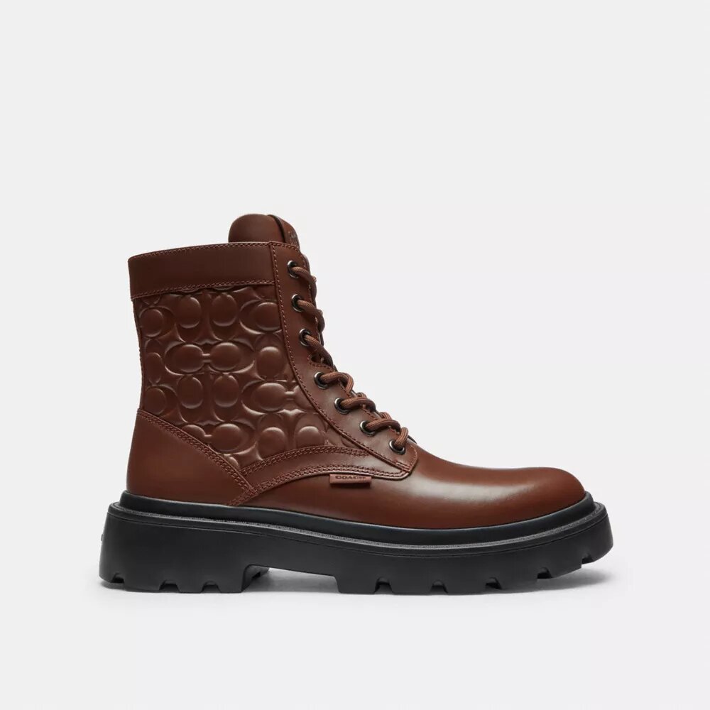 Combat boots of kenmerkend leer