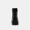 Combat boots with a distinctive jacquard pattern