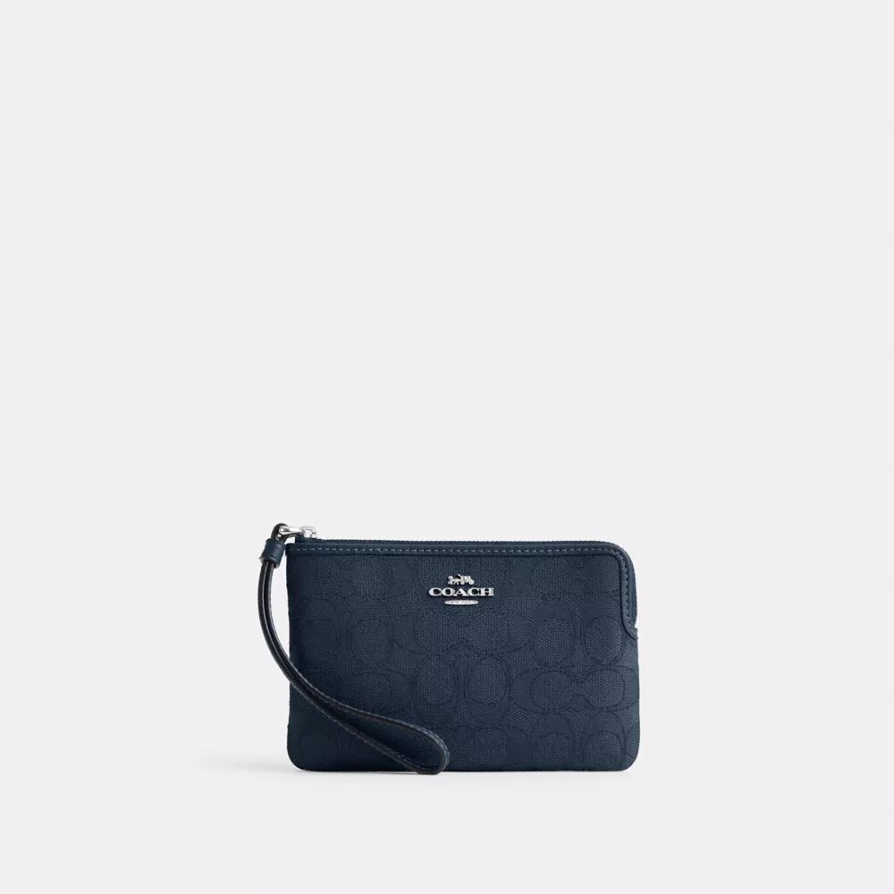 Corner Zip-polsbandtasje in Signature-jacquard