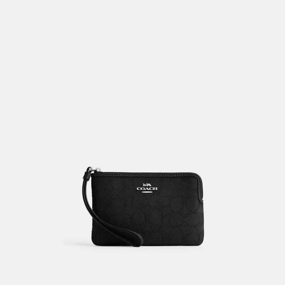 Corner Zip-polsbandtasje in Signature-jacquard