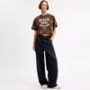 Cropped T-shirt met hartjesprint van Horse and Carriage, van biologisch katoen