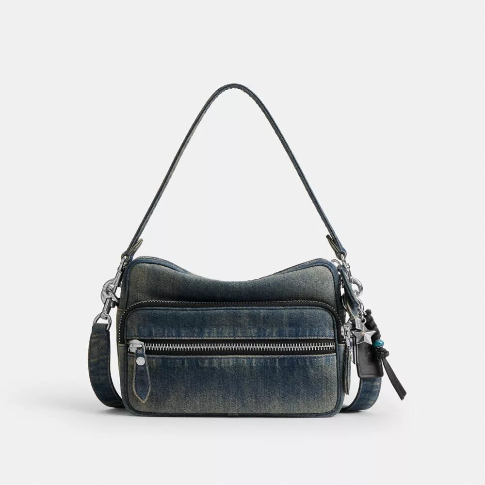 Dakota-crossbodytas van regeneratief katoendenim met bedels