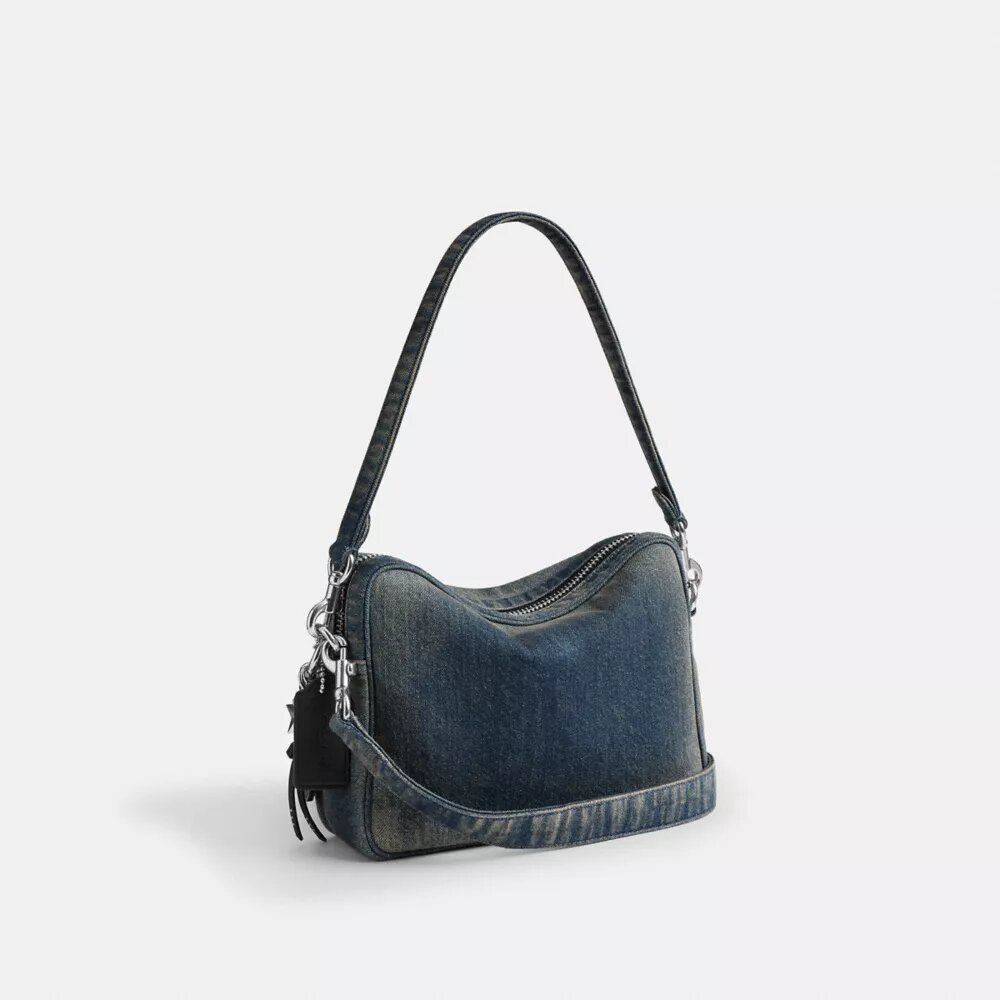 Dakota-crossbodytas van regeneratief katoendenim met bedels