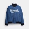 Denim varsity-jasje van biologisch katoen