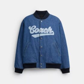 Denim varsity-jasje van biologisch katoen