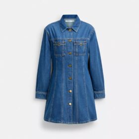 Denimjurk met lange mouwen van biologisch katoen