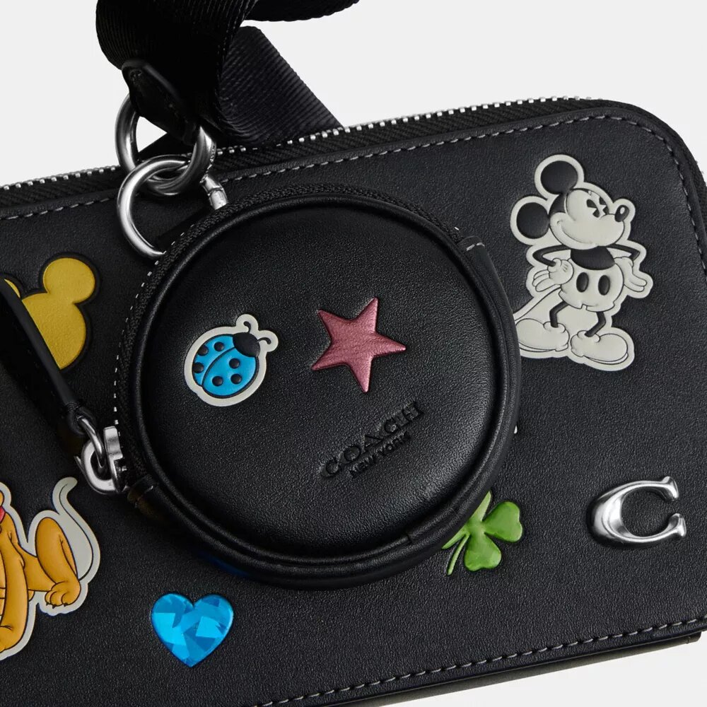 Disney X Coach Charter slanke crossbodytas met stickerprint