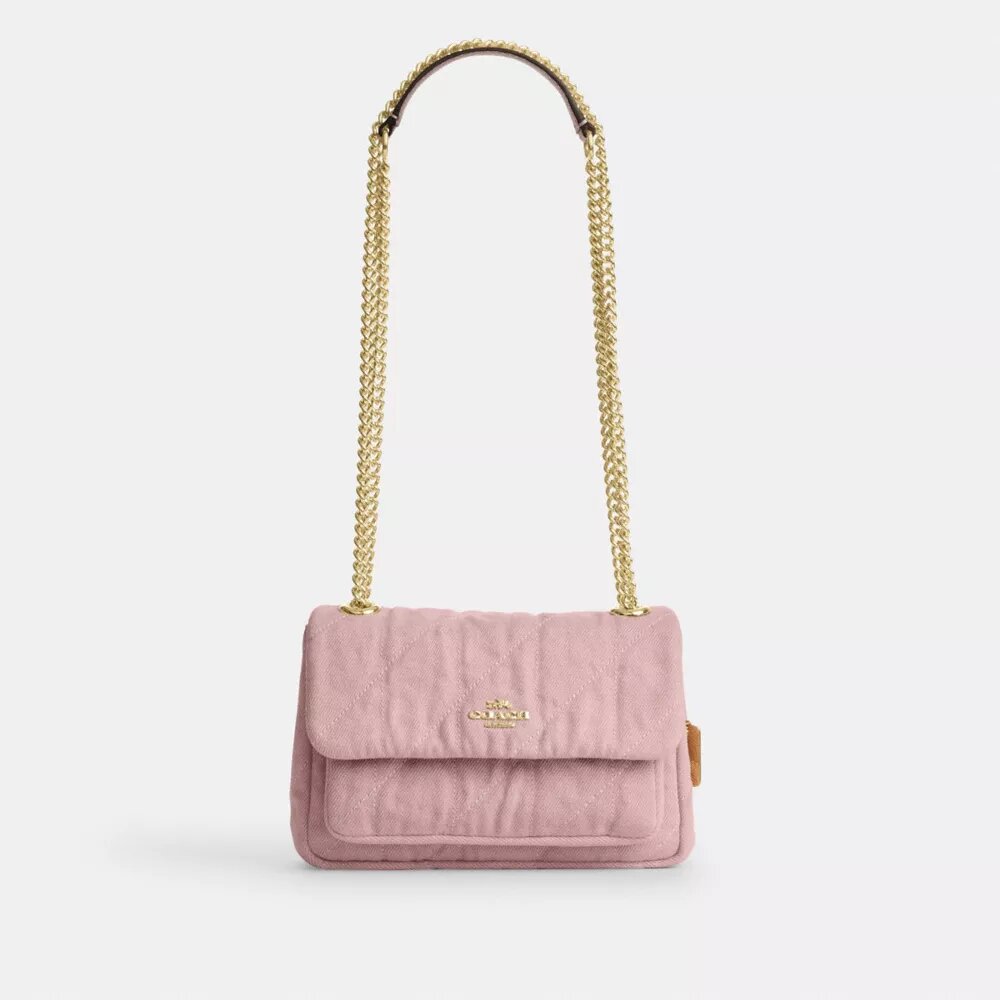 Elodie-crossbodytas 18 in 'Loved Denim' met doorgestikt patroon