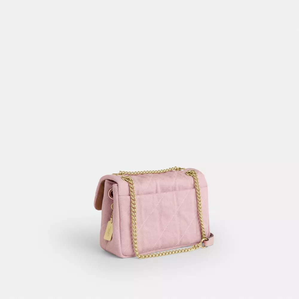 Elodie-crossbodytas 18 in 'Loved Denim' met doorgestikt patroon
