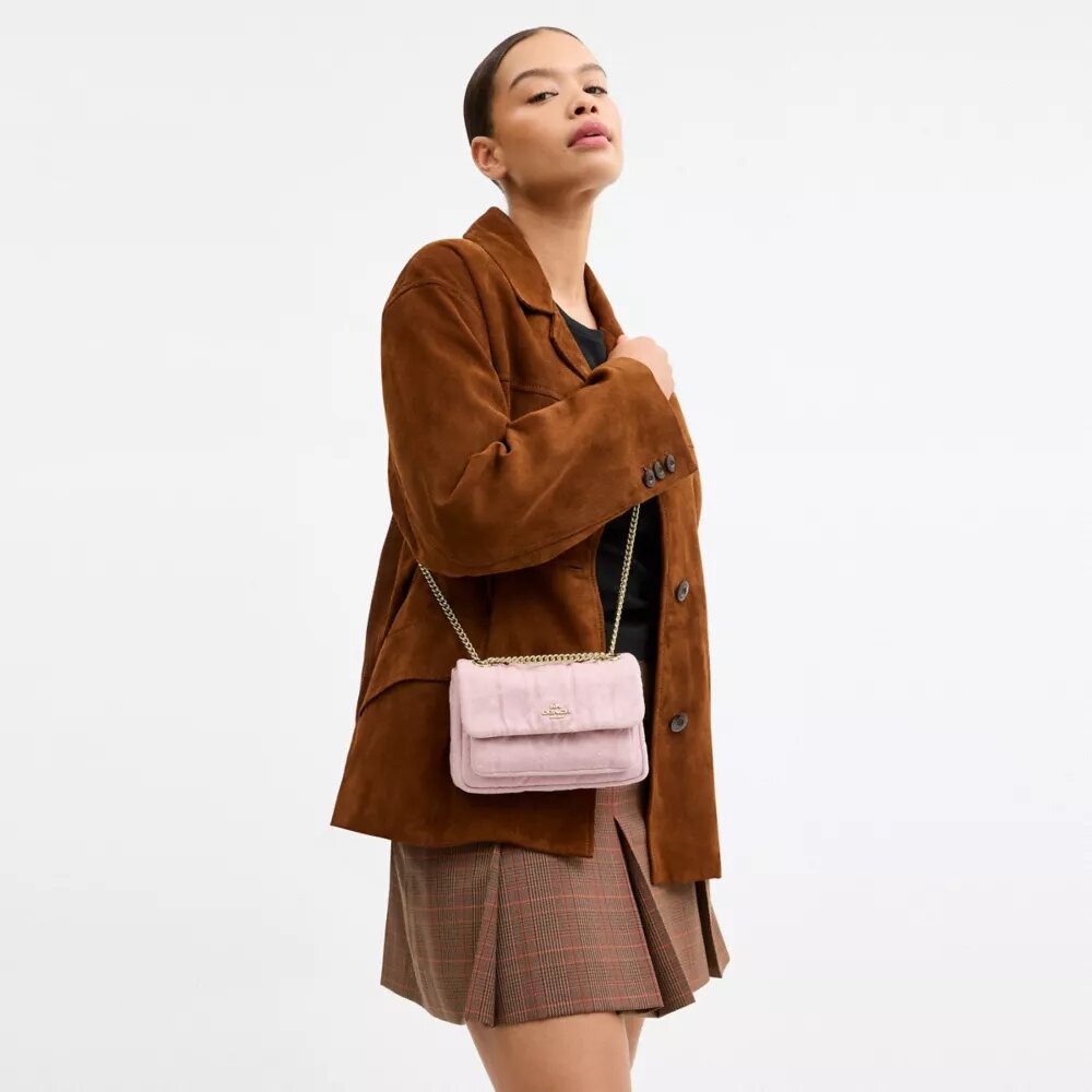 Elodie-crossbodytas 18 in 'Loved Denim' met doorgestikt patroon