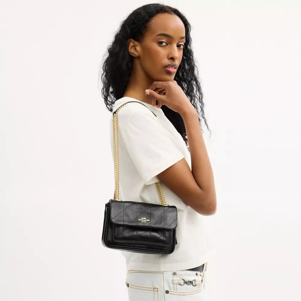 Elodie-crossbodytas 18 met doorgestikt patroon