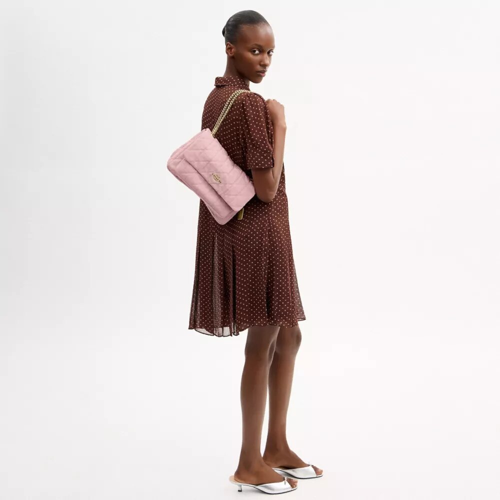 Elodie-crossbodytas in ‘Loved Denim’ met doorgestikt patroon