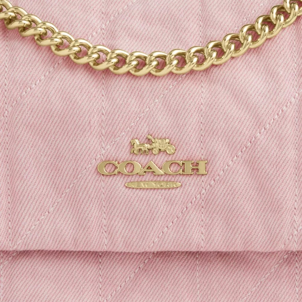 Elodie-crossbodytas in ‘Loved Denim’ met doorgestikt patroon