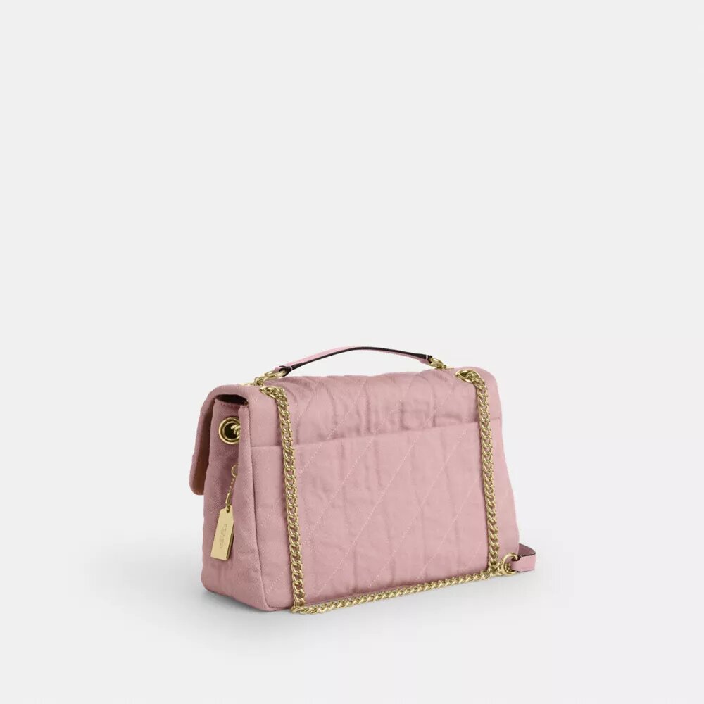 Elodie-crossbodytas in ‘Loved Denim’ met doorgestikt patroon
