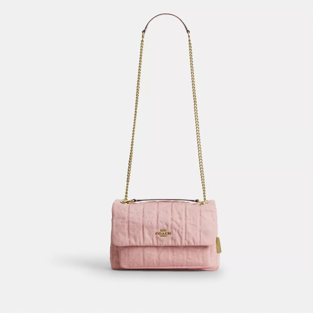 Elodie-crossbodytas in ‘Loved Denim’ met doorgestikt patroon