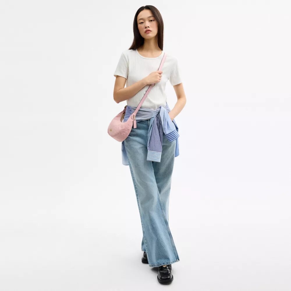 Emily-schoudertas in kenmerkend denim