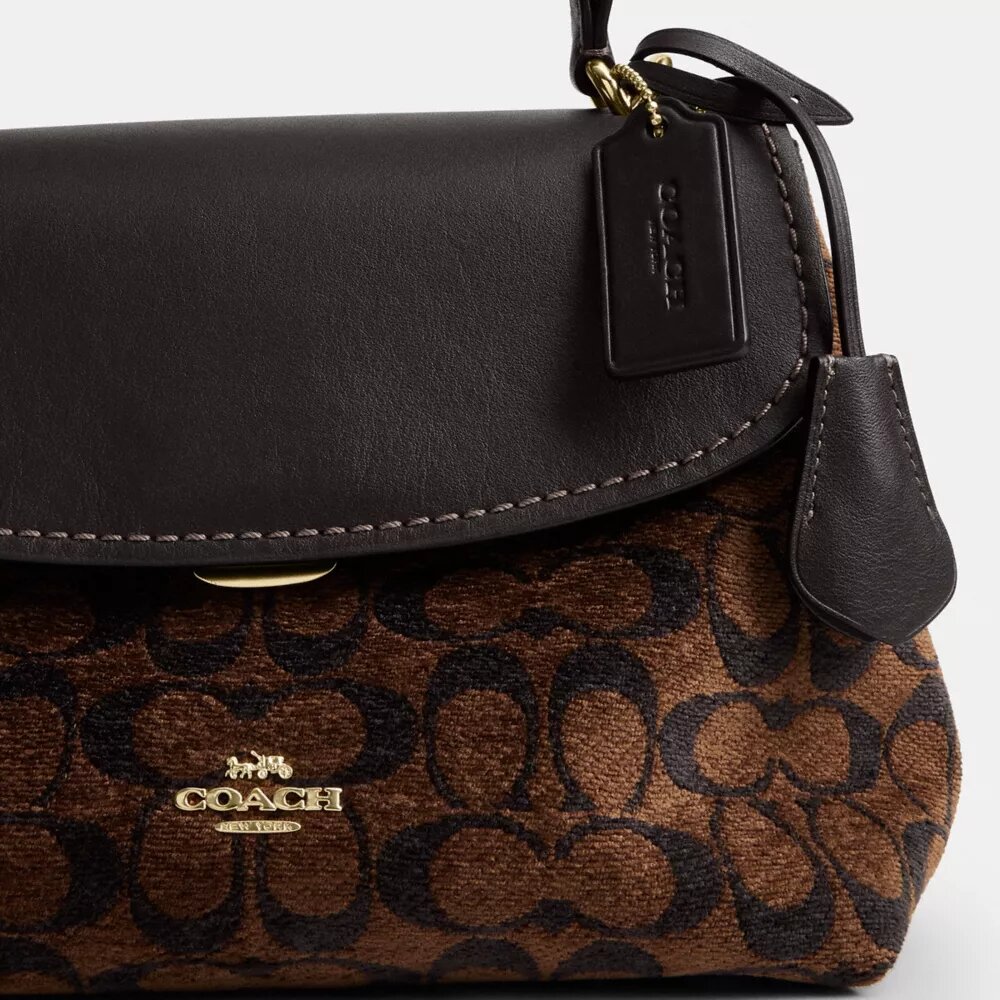 Emory-tas met handvatten in kenmerkende chenille