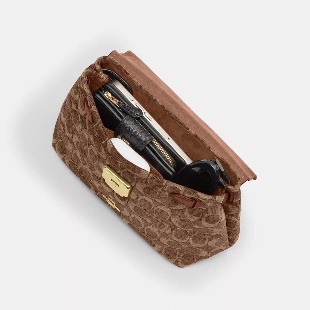 Emory-tas met handvatten in kenmerkende chenille