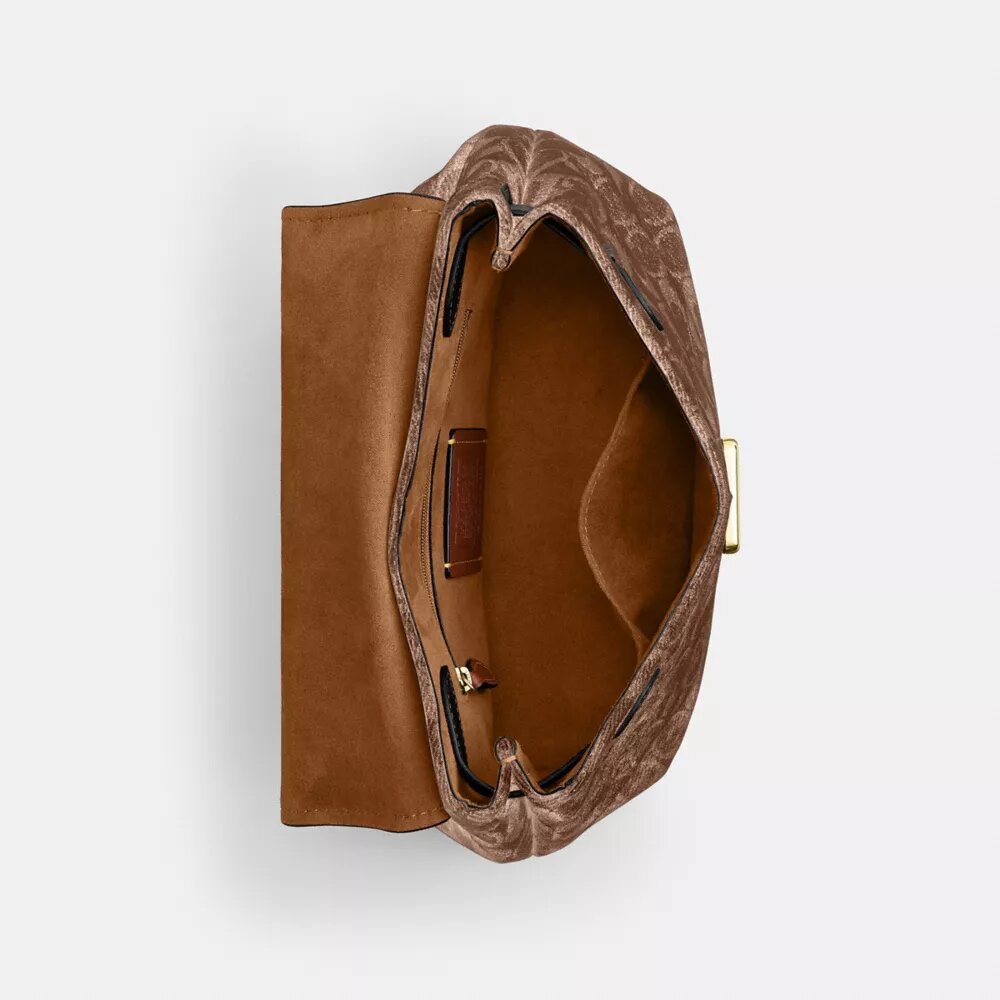 Emory-tas met handvatten in kenmerkende chenille