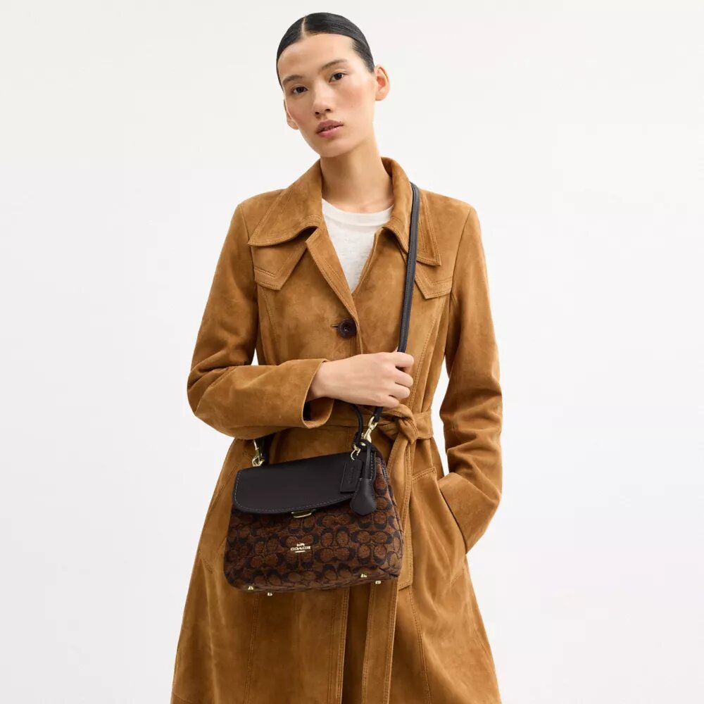 Emory-tas met handvatten in kenmerkende chenille