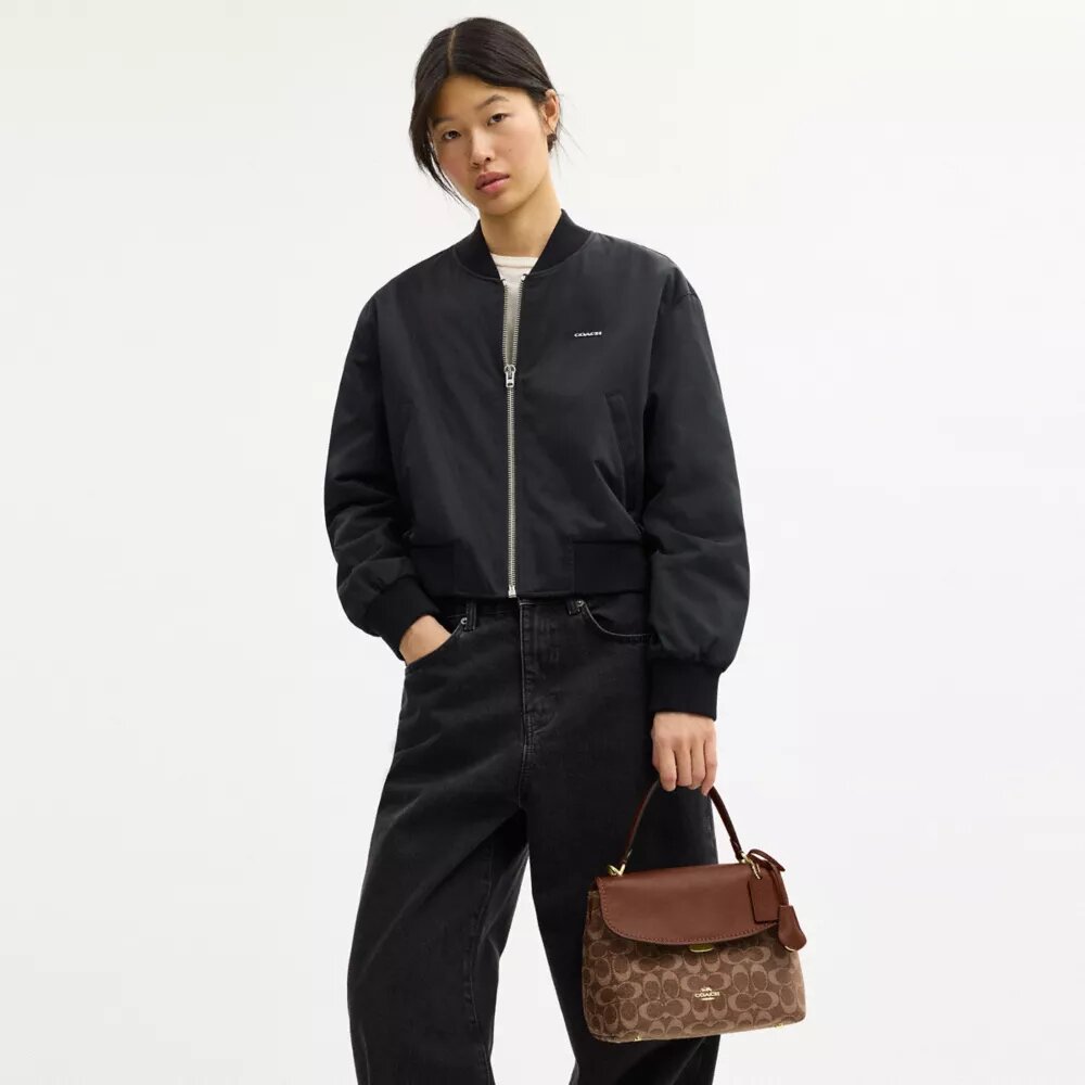 Emory-tas met handvatten in kenmerkende chenille