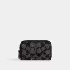 Essential klein kaartenetui met rits rondom in Crystal Signature-jacquard