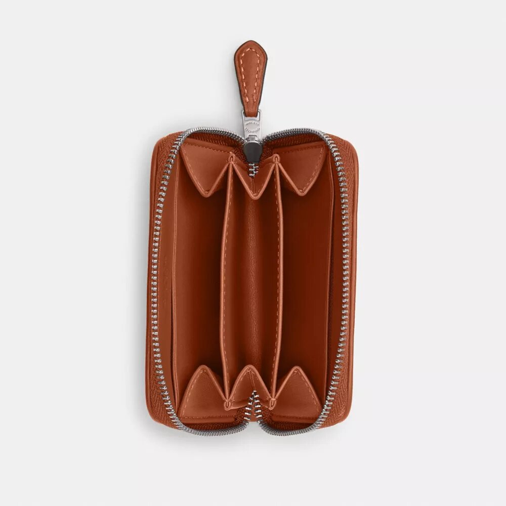 Essential klein kaartenetui met rits rondom in Crystal Signature-jacquard