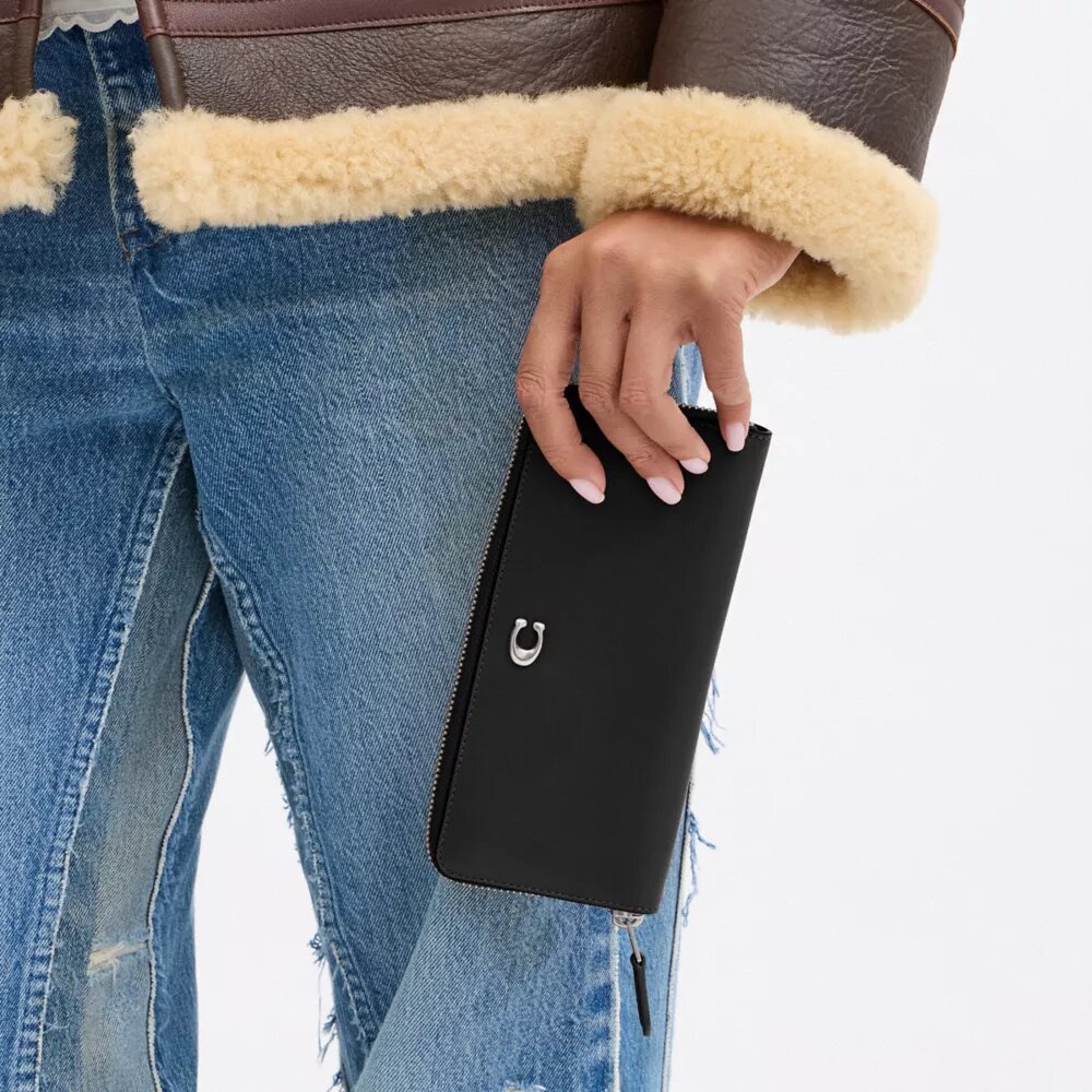 Essential slanke accordeonportemonnee met ritssluiting