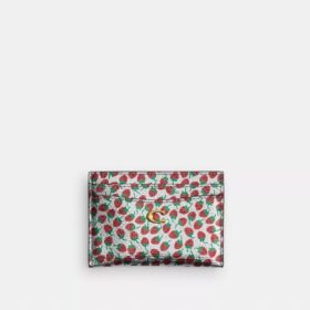 Essentiële kaarthouder met aardbeienprint