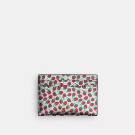 Essentiële kaarthouder met aardbeienprint