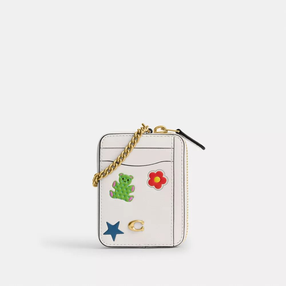 Essentiële kettingportemonnee met stickerprint