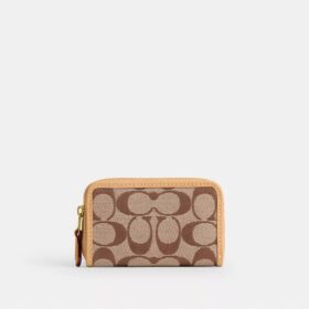 Essentiële kleine kaartenhouder met rits rondom in kenmerkend jacquard