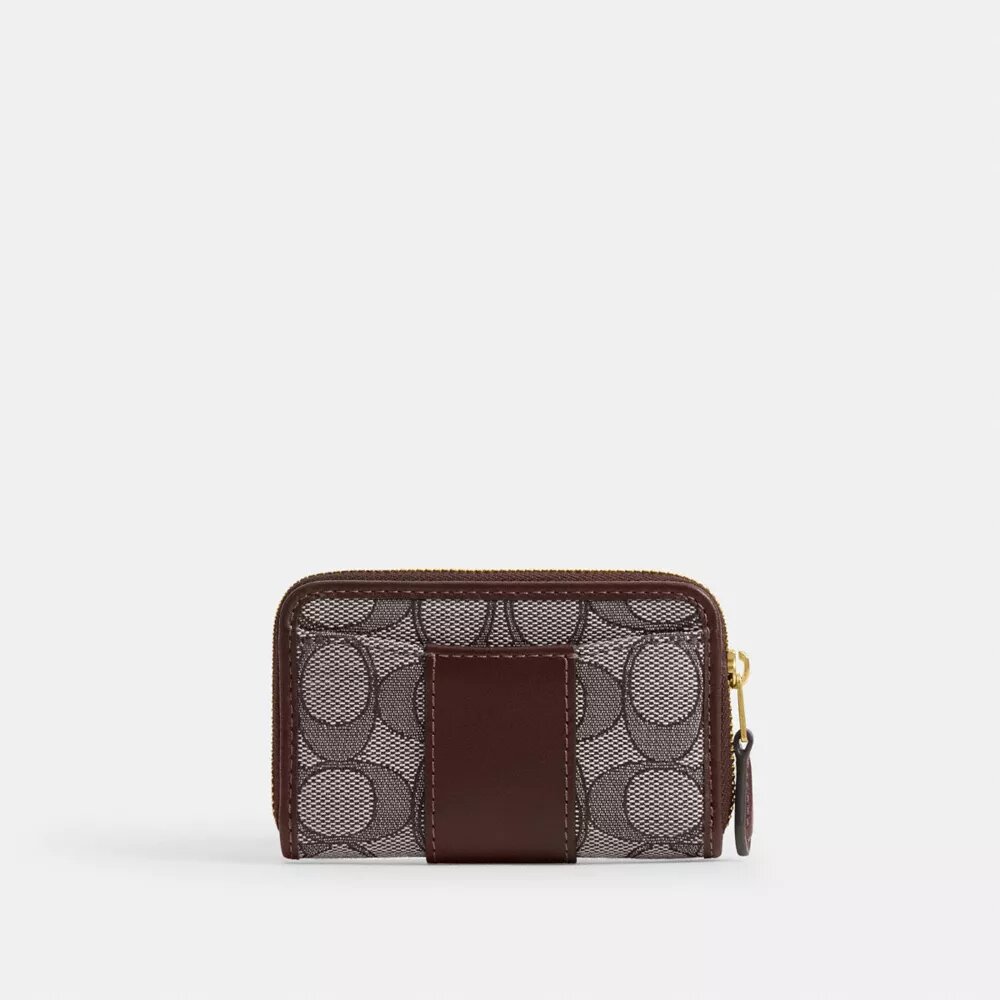 Essentiële kleine kaartenhouder met rits rondom in kenmerkend jacquard