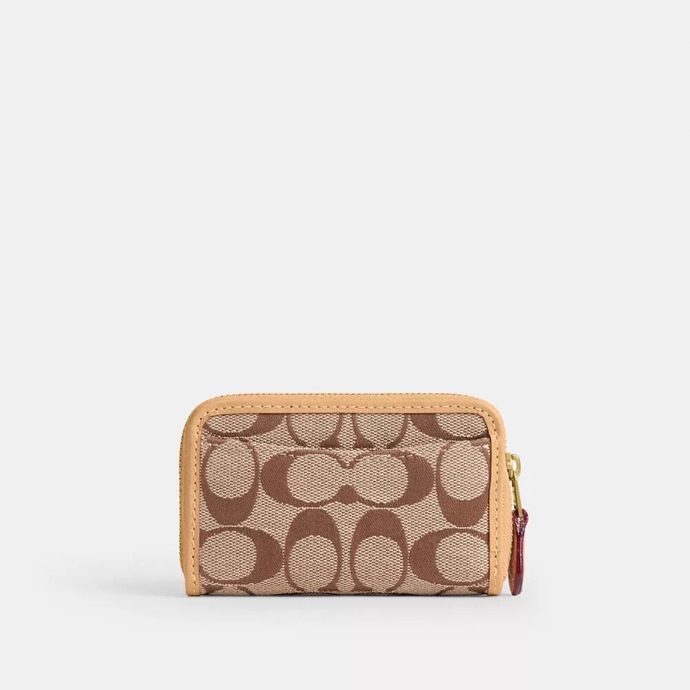 Essentiële kleine kaartenhouder met rits rondom in kenmerkend jacquard