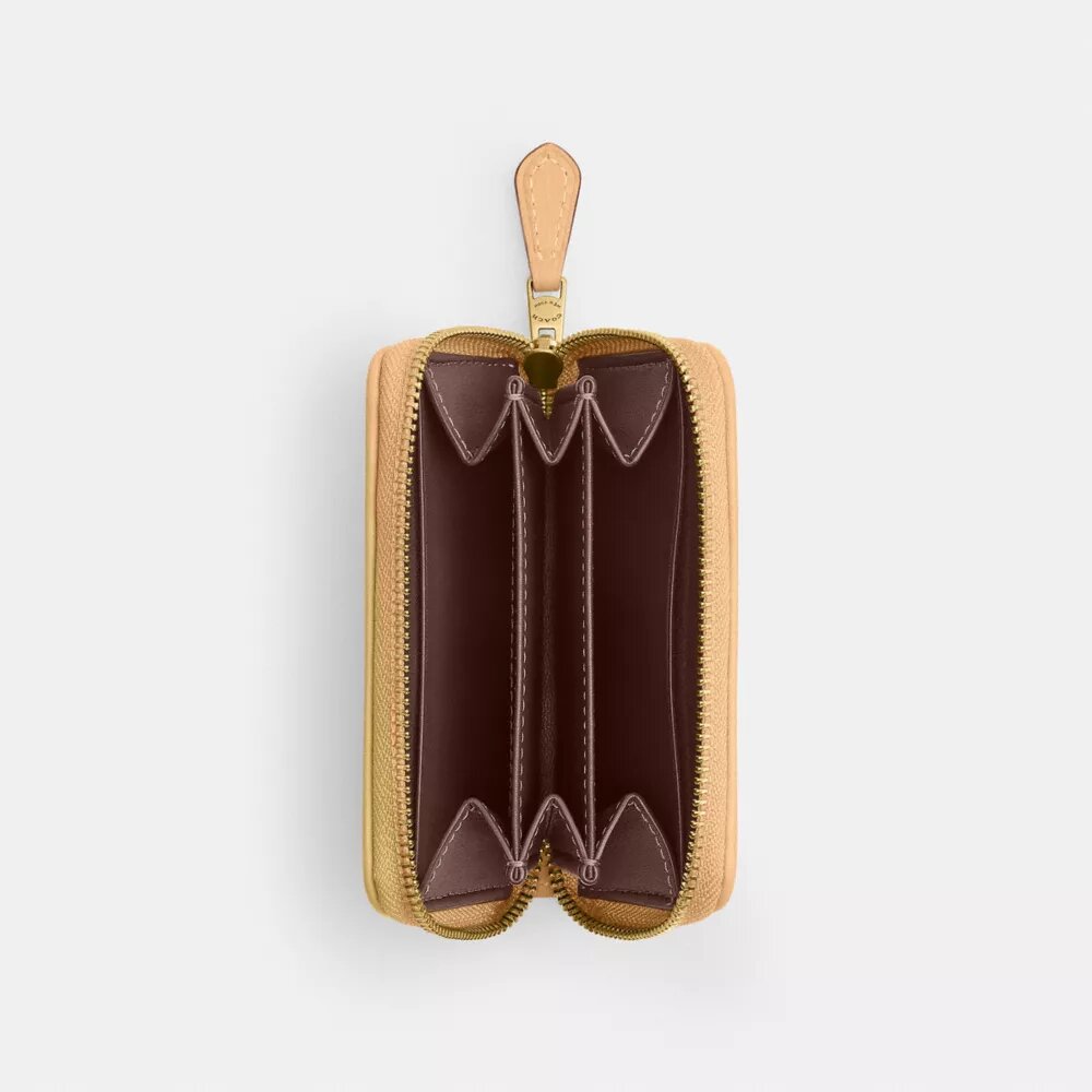 Essentiële kleine kaartenhouder met rits rondom in kenmerkend jacquard