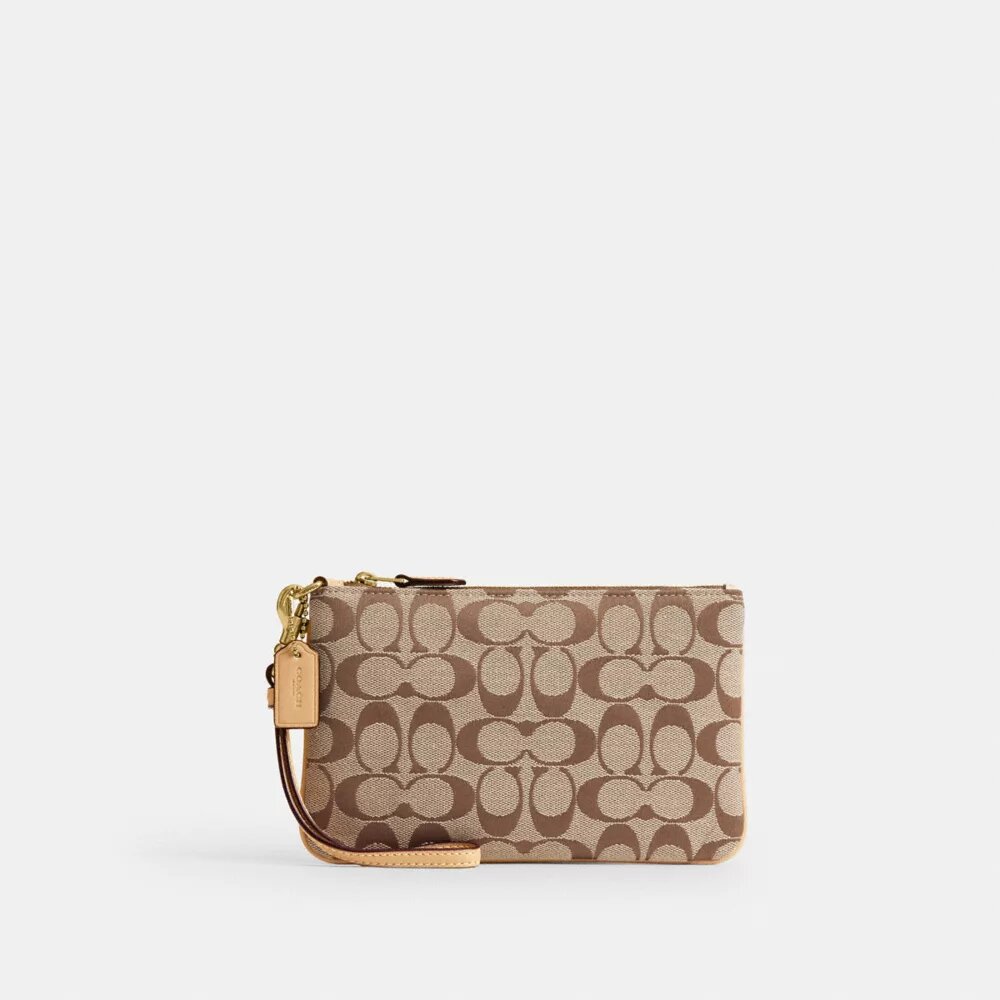 Essentiële kleine polsbandtasje in kenmerkend jacquard