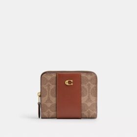 Essentiële portemonnee in Signature Canvas met kleurblokken
