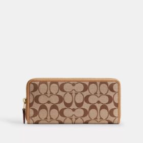 Essentiële slanke accordeonportemonnee met ritssluiting in kenmerkend jacquard