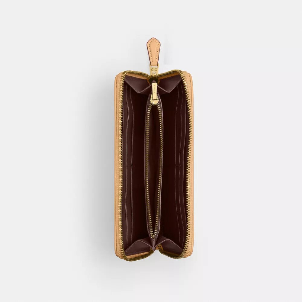 Essentiële slanke accordeonportemonnee met ritssluiting in kenmerkend jacquard