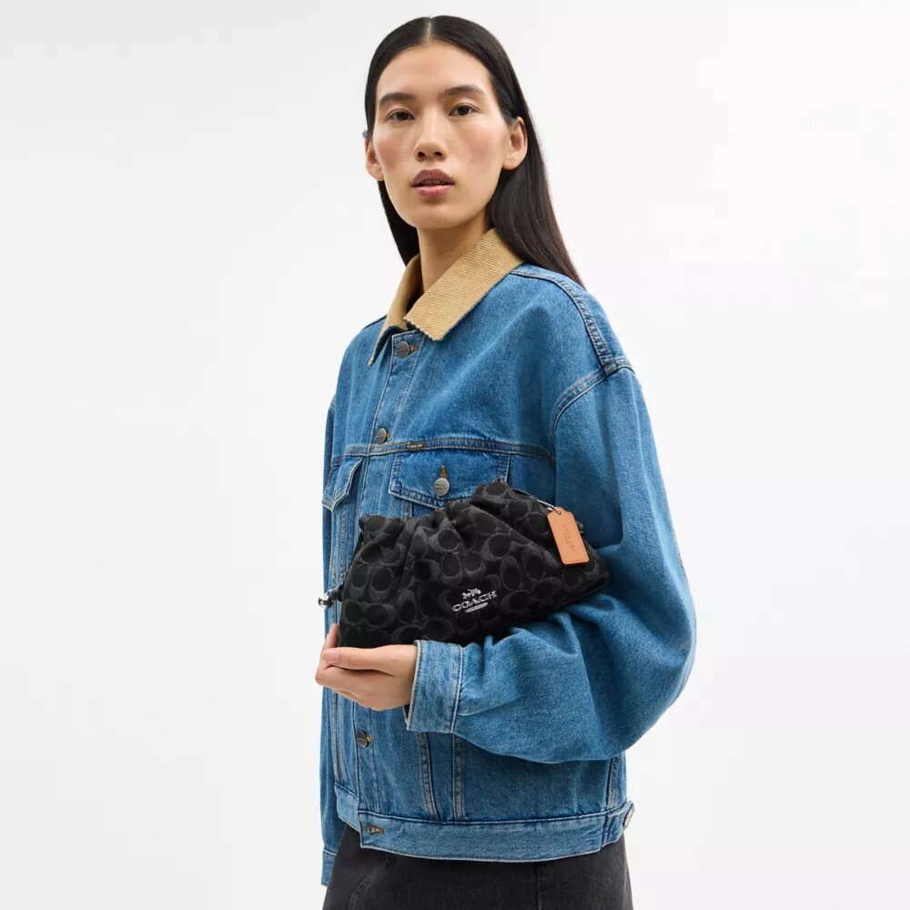 Faye-schoudertas in kenmerkend denim