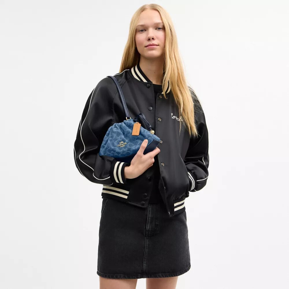 Faye-schoudertas in kenmerkend denim