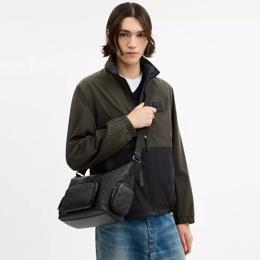 Finn-crossbodytas met vakken van Signature Canvas