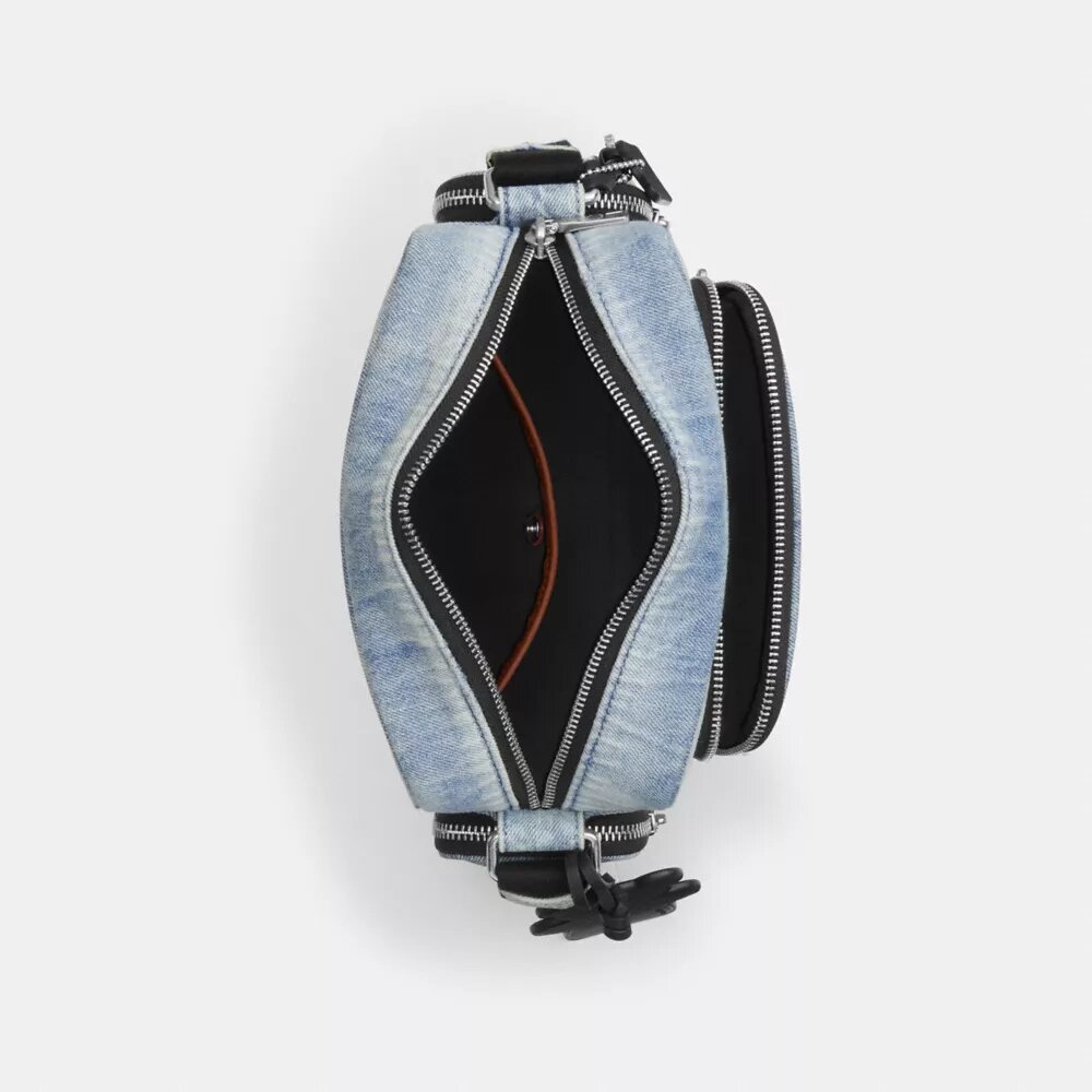Fletcher-crossbodytas in geliefd kenmerkend denim