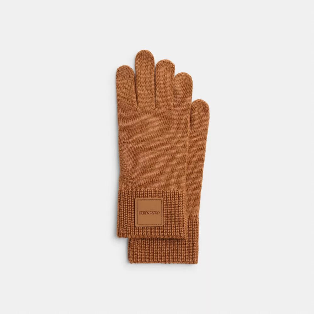 Gebreide Tech-handschoenen met rubberen patch